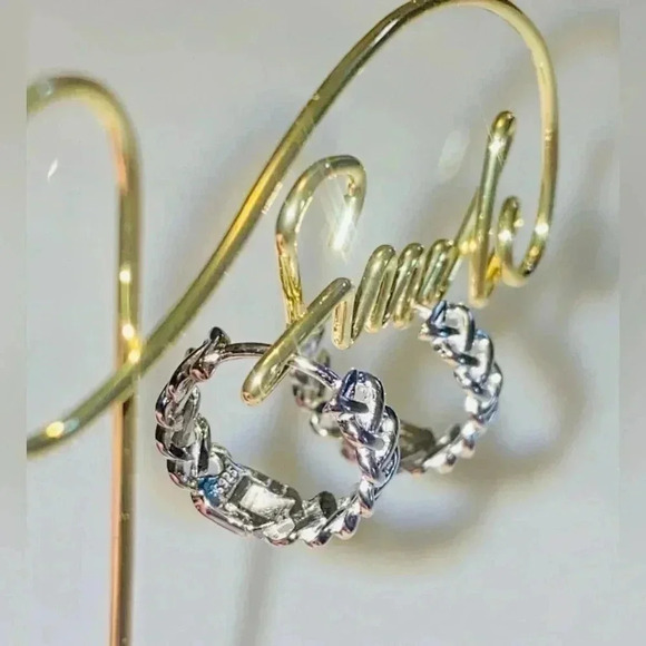 🍀  Braided Style🍀 Sterling Silver Earrings Unisex 🍀 - Picture 1 of 7